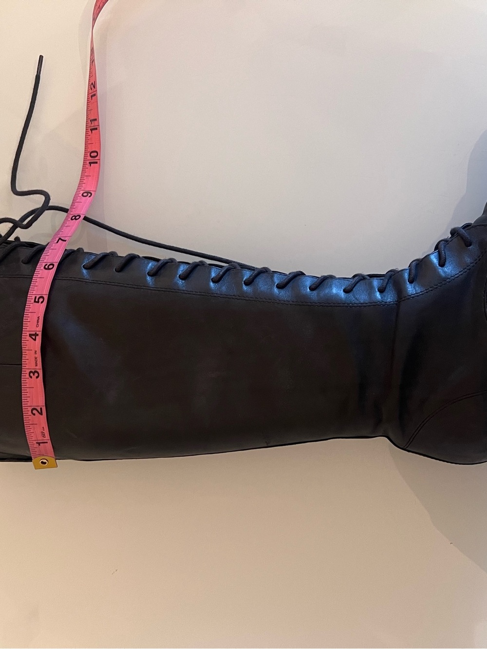 LAUREN RALPH LAUREN Tall Lace Up Boots Black Leather Riding Size 7 - Picture 10 of 16